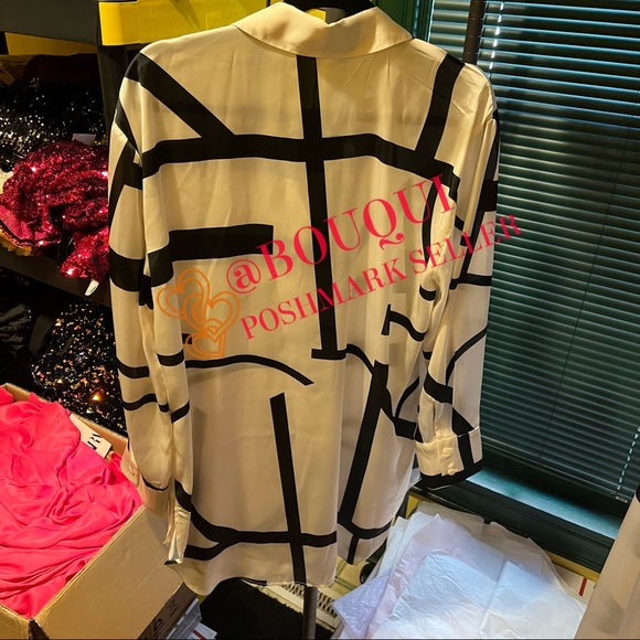 BLOGGERS FAV ZARA GEOMETRIC PRINTED LONG SLEEVES SHIRT - Picture 3 of 14
